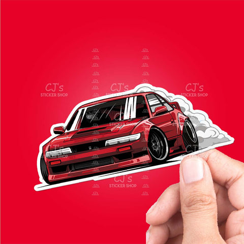 Red Drift Car S13 Sticker