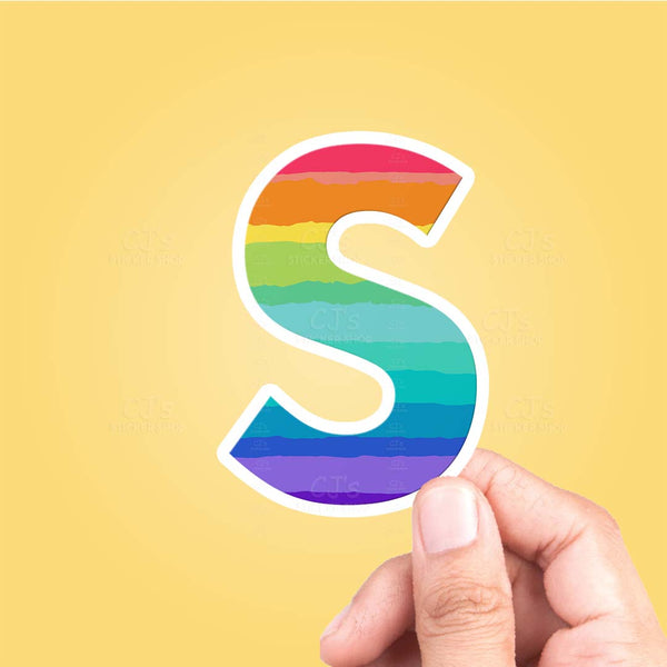 Letter "S" Rainbow Sticker