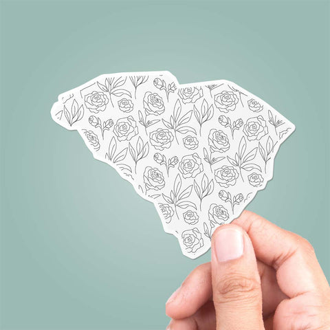 South Carolina SC Floral Pattern Sticker