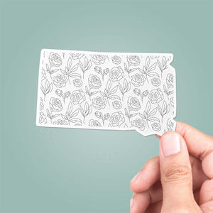 South Dakota SD Floral Pattern Sticker