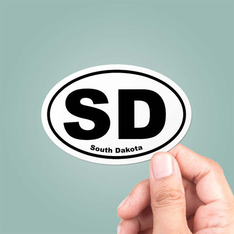South Dakota SD State Oval Sticker