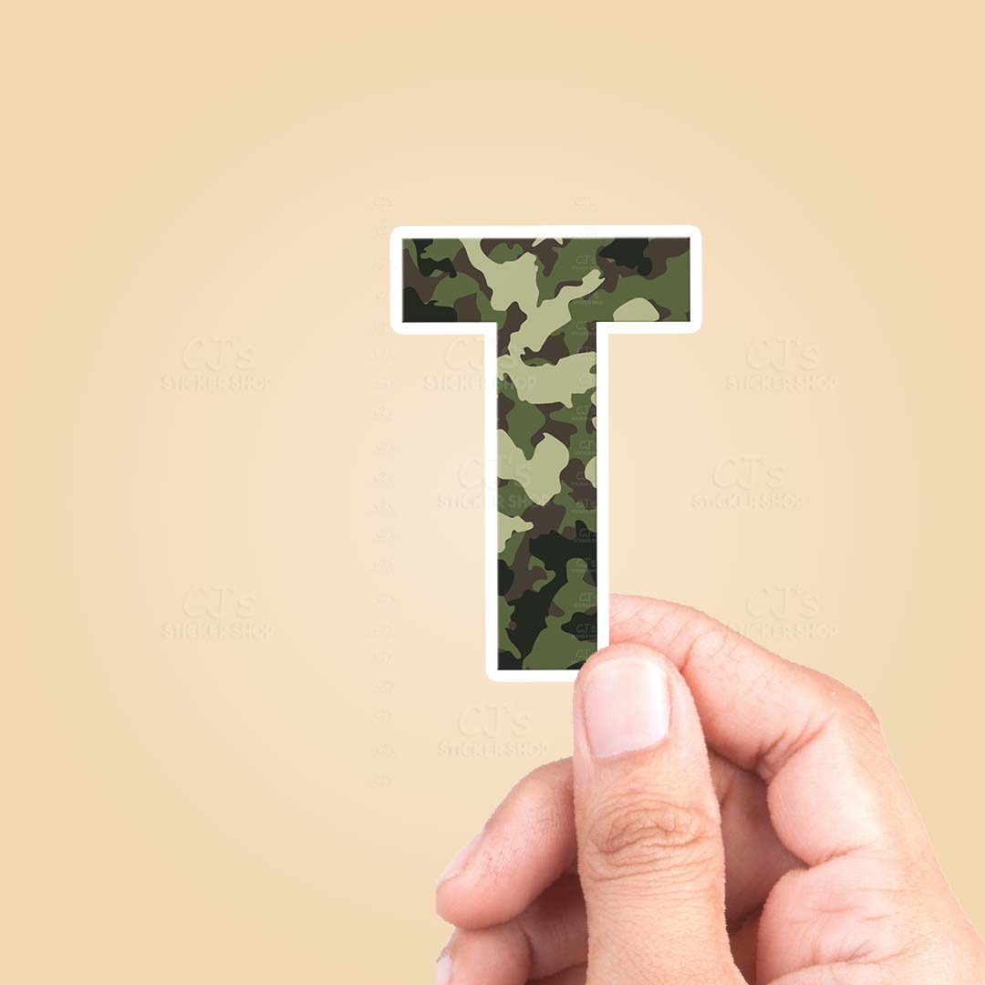 Letter "T" Camo Sticker