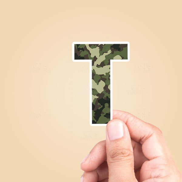 Letter "T" Camo Sticker
