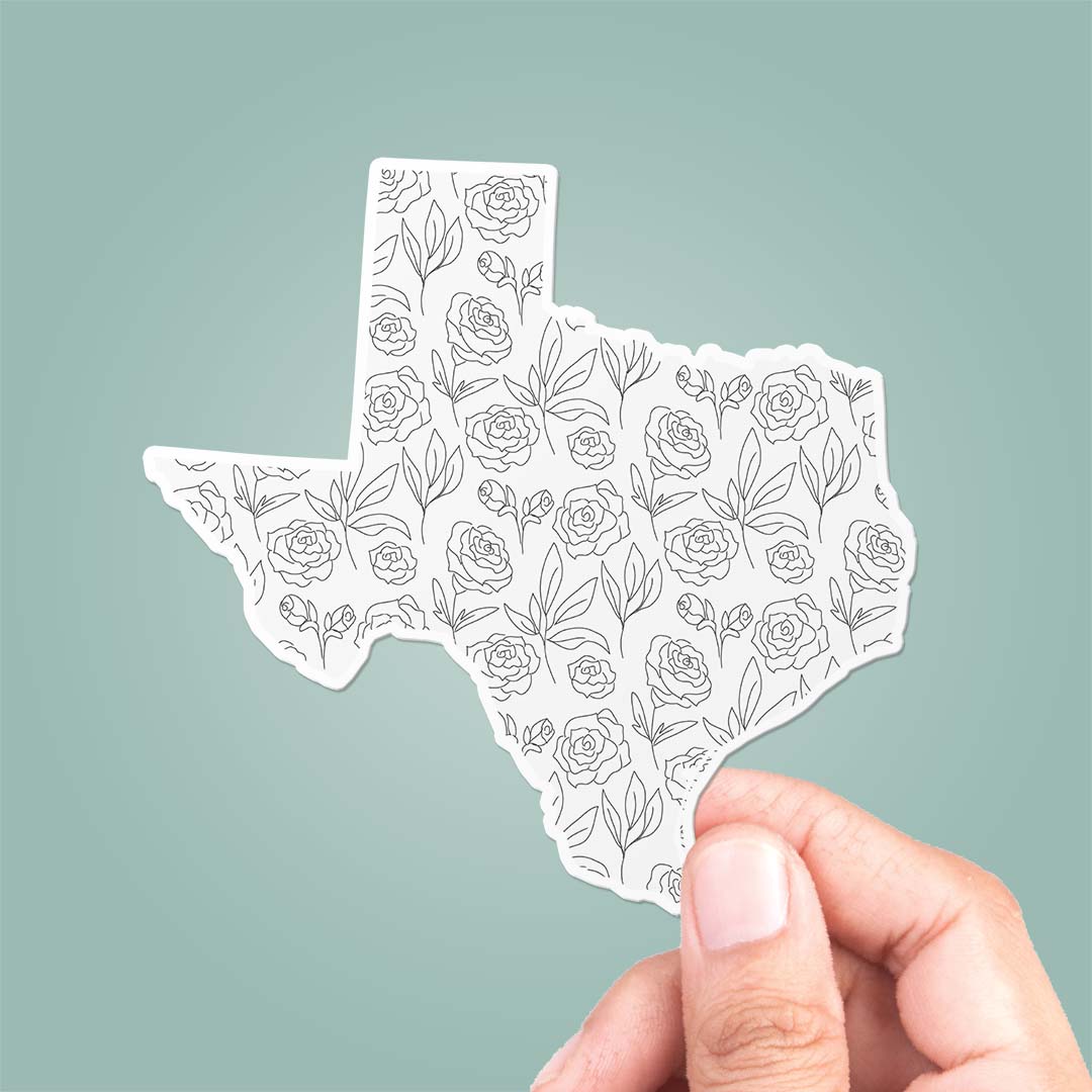 Texas TX Floral Pattern Sticker