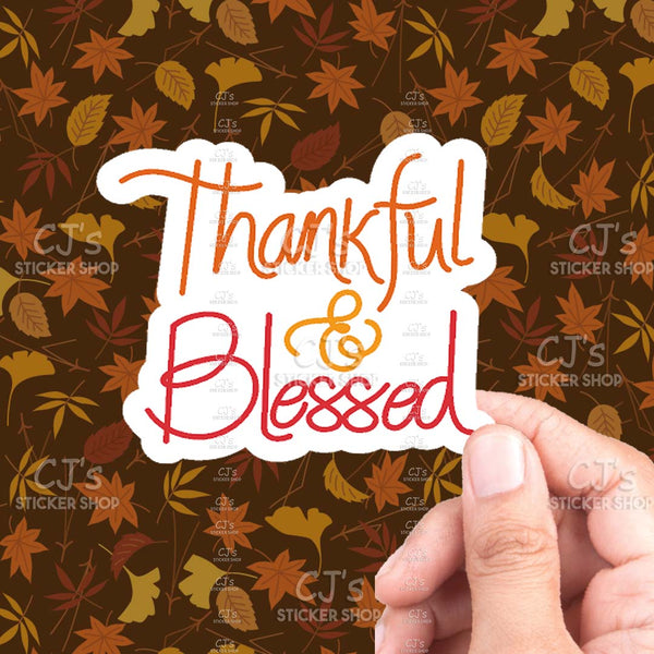 Colorful Thankful and Blessed Sticker
