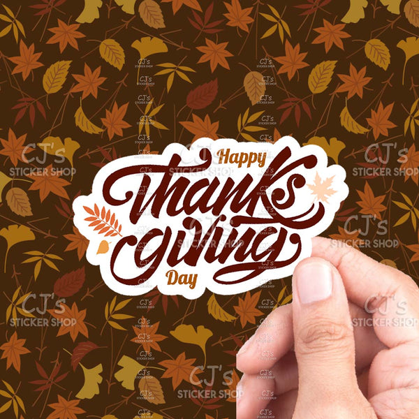Happy Thanksgiving Lettering Sticker (V2)