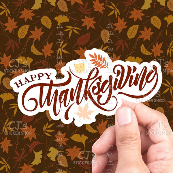 Happy Thanksgiving Lettering Sticker (V3)