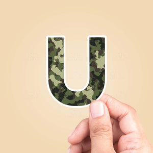 Letter "U" Camo Sticker