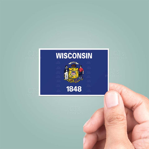 Wisconsin WI State Flag Sticker
