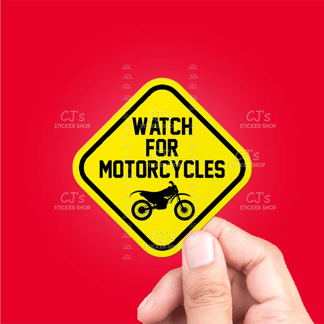Watch For Motorcycles Sticker (Dirt Bike)