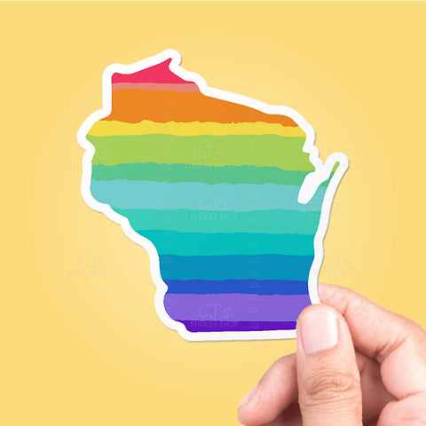 Wisconsin Rainbow State Sticker