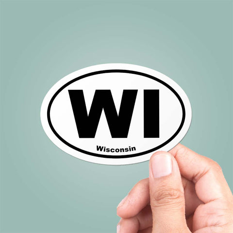 Wisconsin WI State Oval Sticker