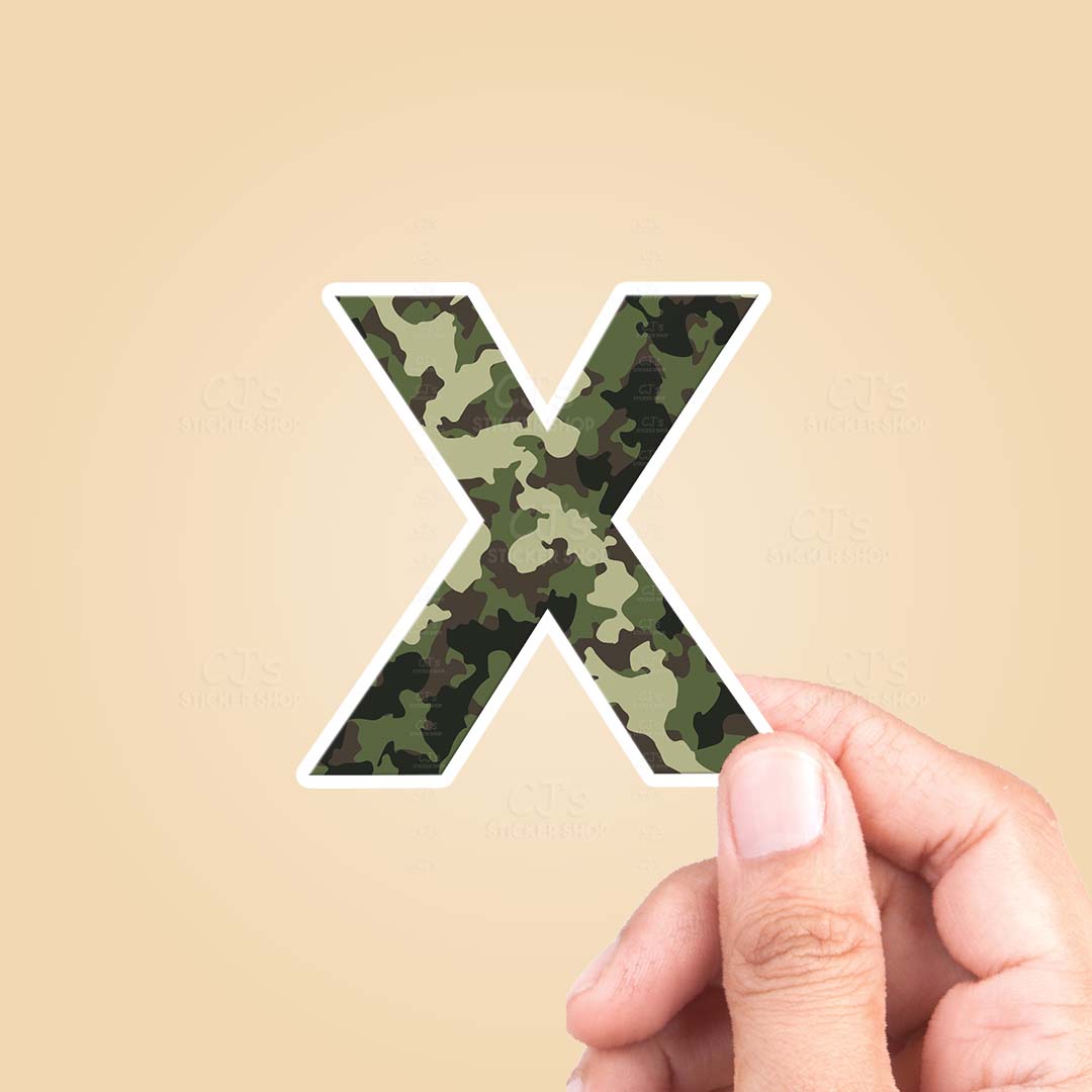 Letter "X" Camo Sticker