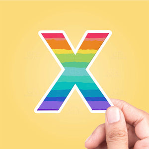 Letter "X" Rainbow Sticker