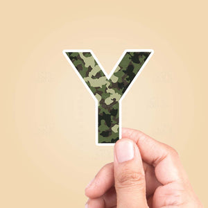 Letter "Y" Camo Sticker