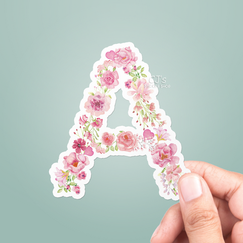 Letter "A" Floral Sticker 