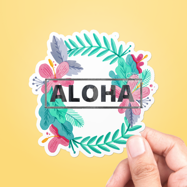 Aloha Flowers Sticker