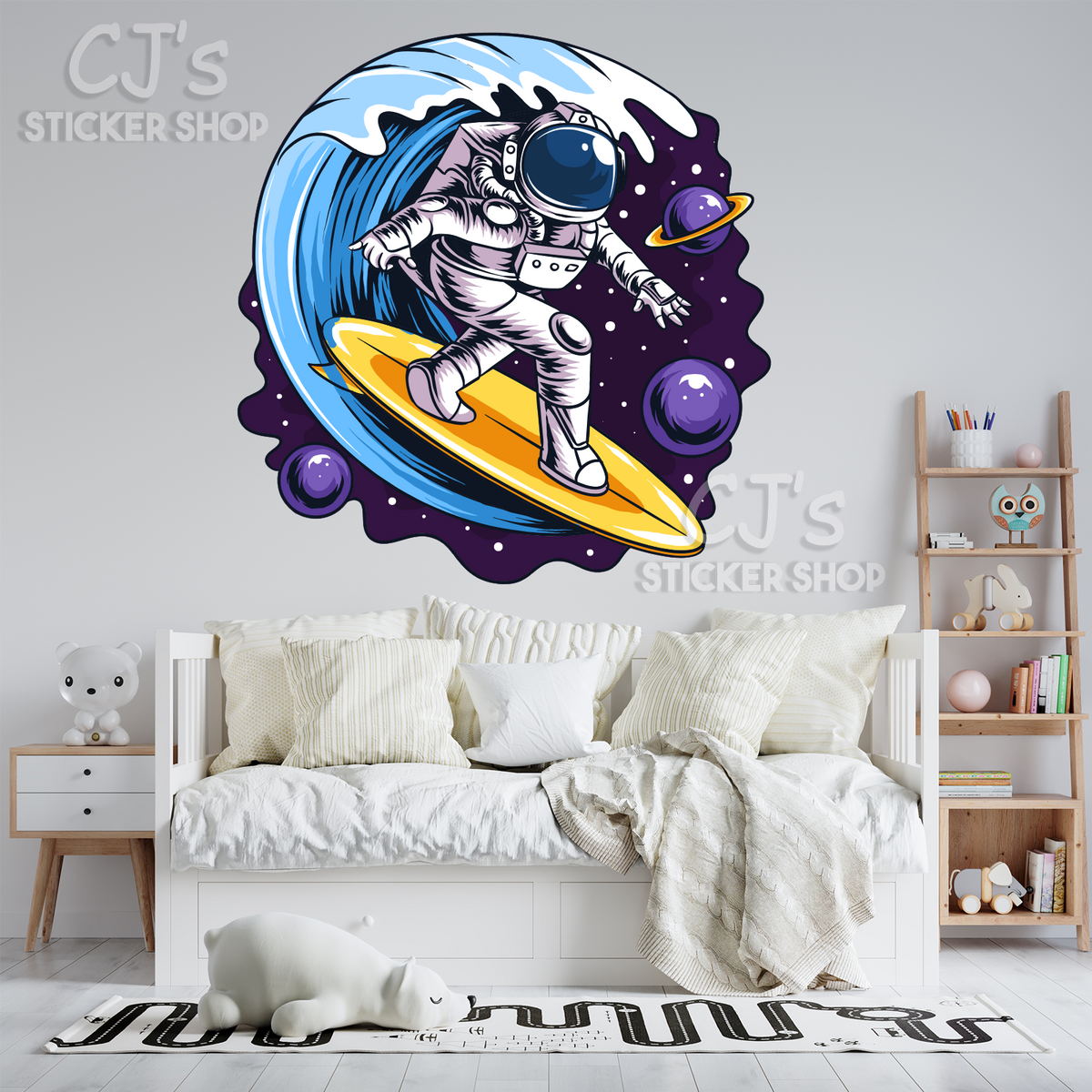 Astronaut Surfer Kid's Wall Decal – CJ's Sticker Shop