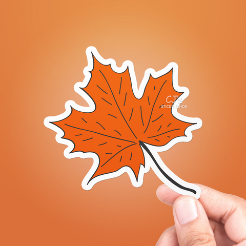 Autumn Leaf Doodle #4 Sticker