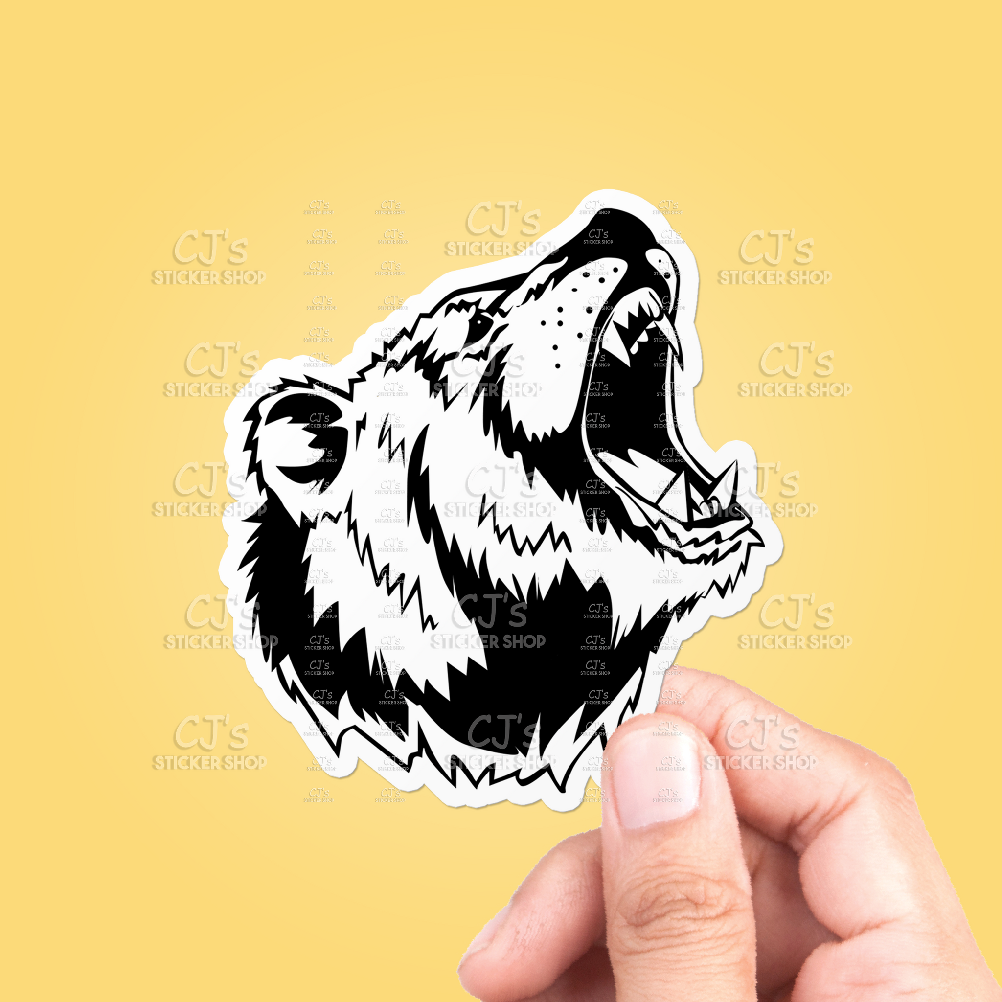 Bear Head Drawing #2 Sticker