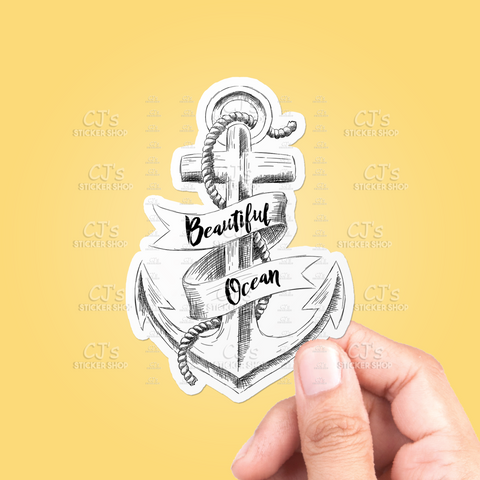 Beautiful Ocean Anchor Sticker