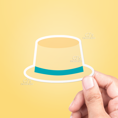 Blue Beach Hat Sticker