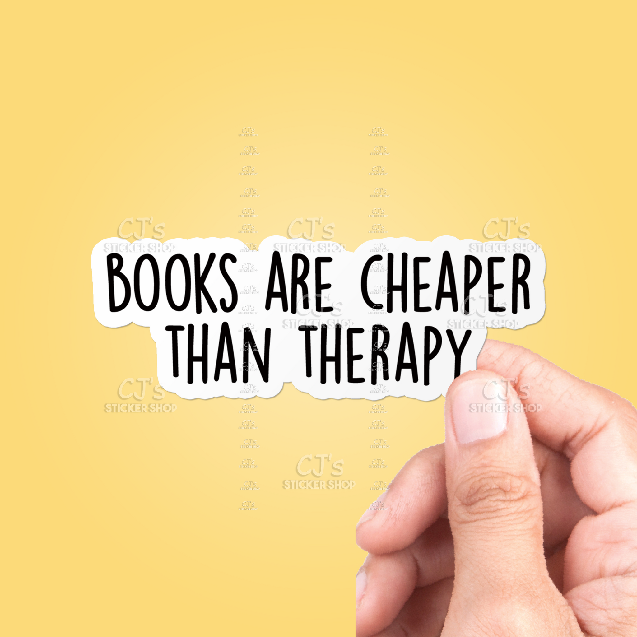 Books Are Cheaper Than Therapy Sticker