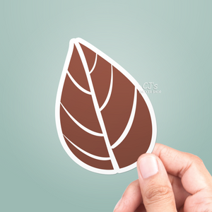 Brown Autumn Leaf Sticker