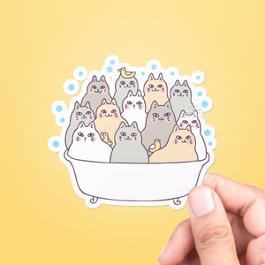 Bubble Bath Cats Sticker