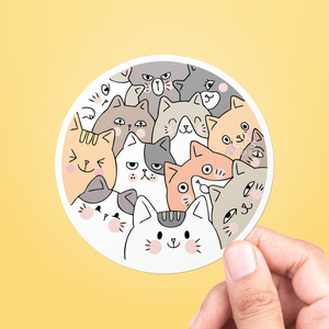 Circle Cats Sticker
