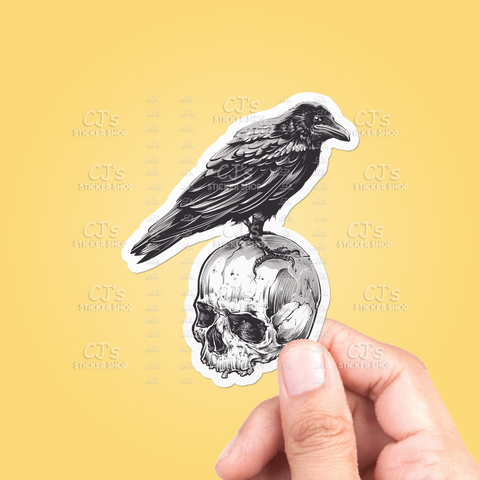Crow & Skull Sticker