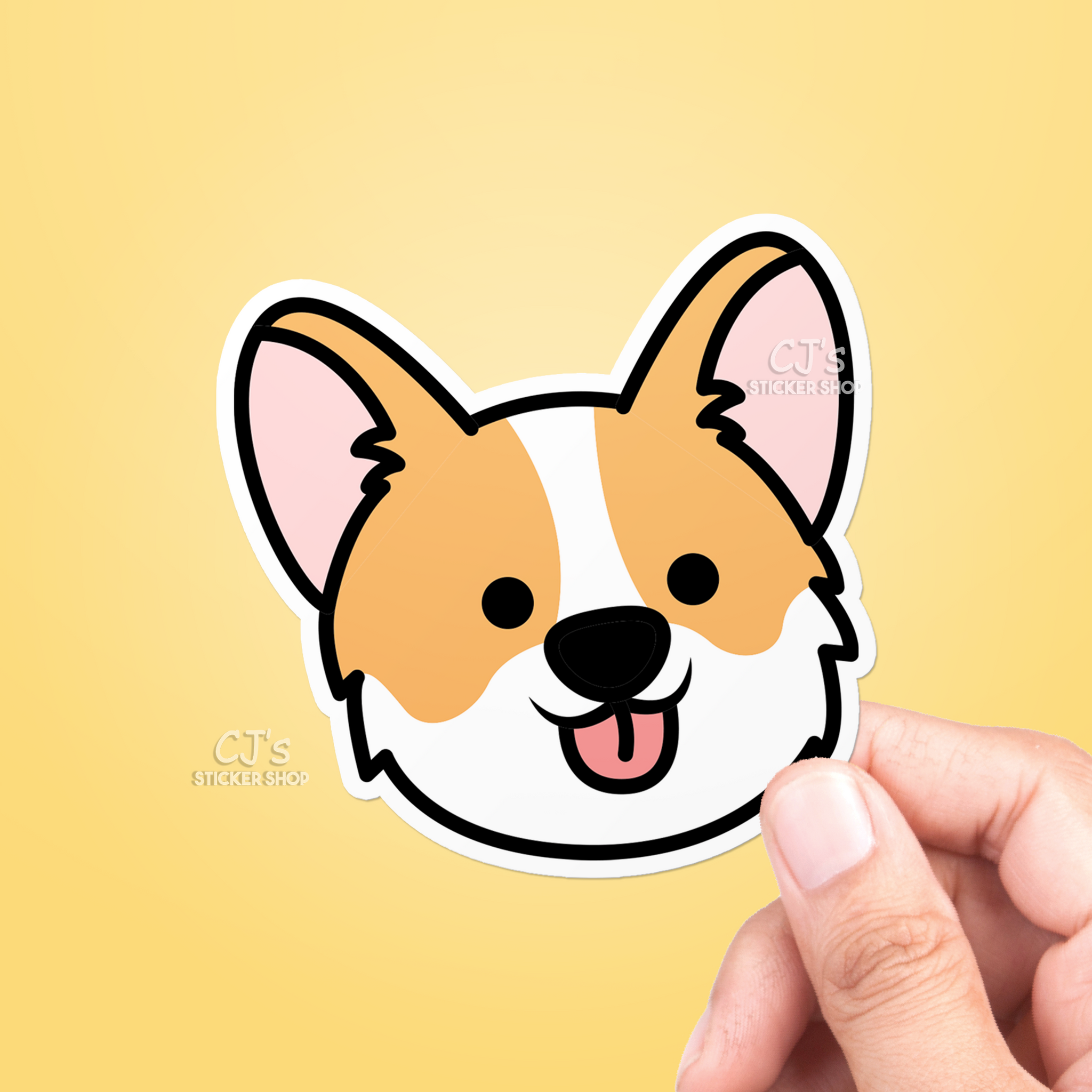 Cute Corgi Face Sticker