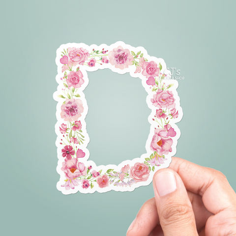 Letter "D" Floral Sticker