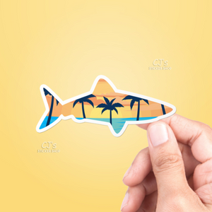 Sunset Shark Sticker