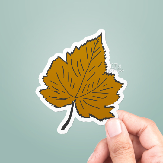 Autumn Leaf Doodle #5 Sticker