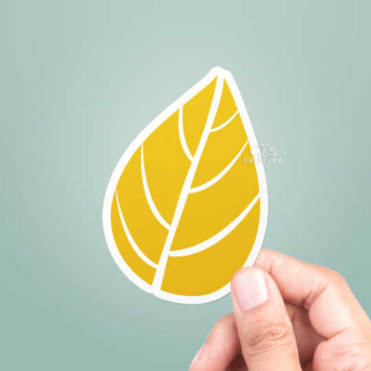 Yellow Autumn Leaf Sticker