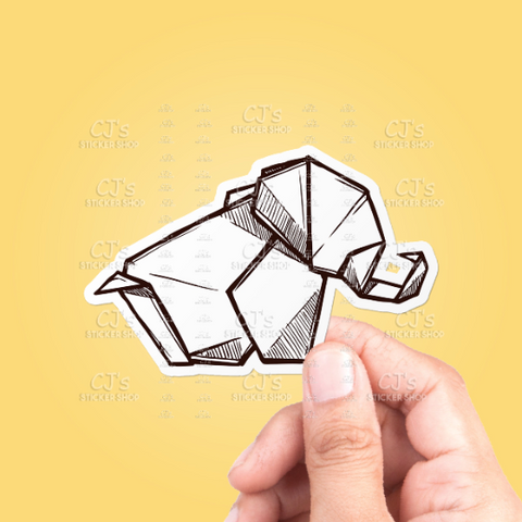 Origami Elephant Sticker