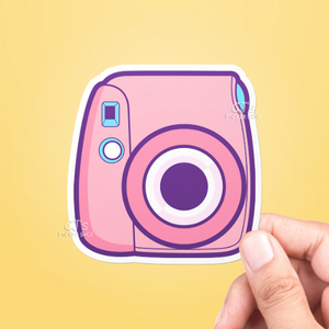 Pink Polaroid Camera Sticker