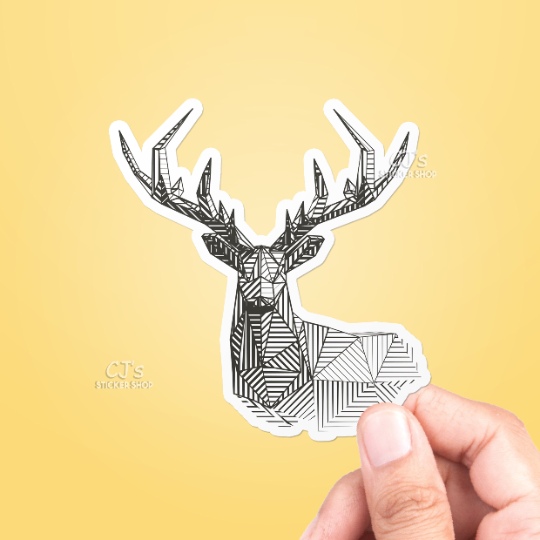 Geometric Reindeer Sticker