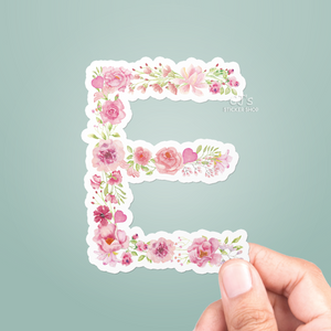 Letter "E" Floral Sticker