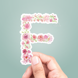 Letter "F" Floral Sticker