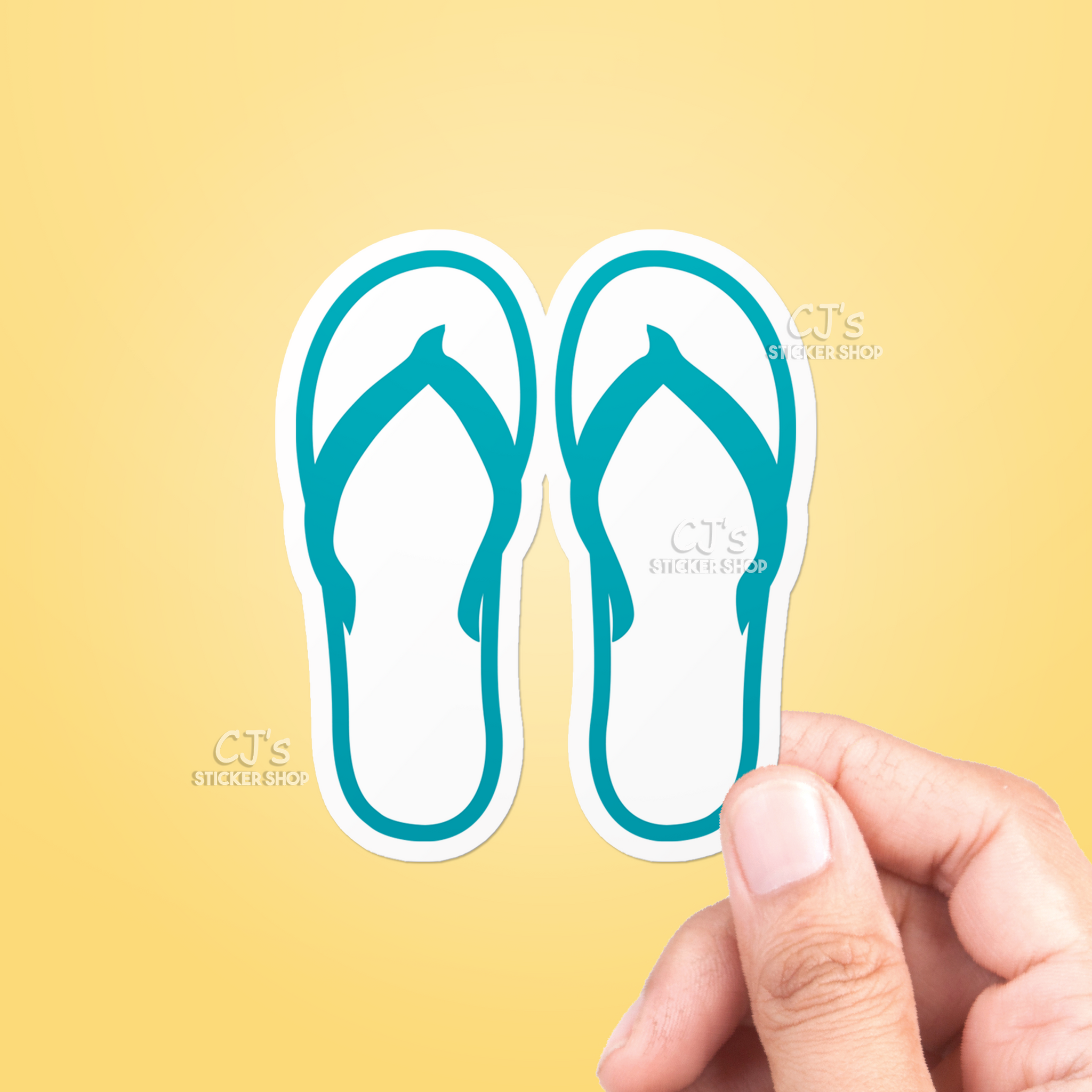 Blue Beach Sandals Sticker