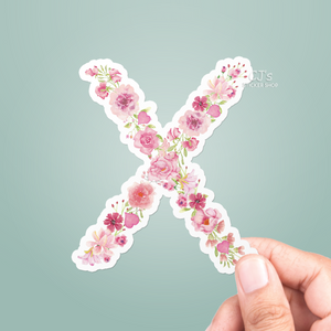 Letter "X" Floral Sticker