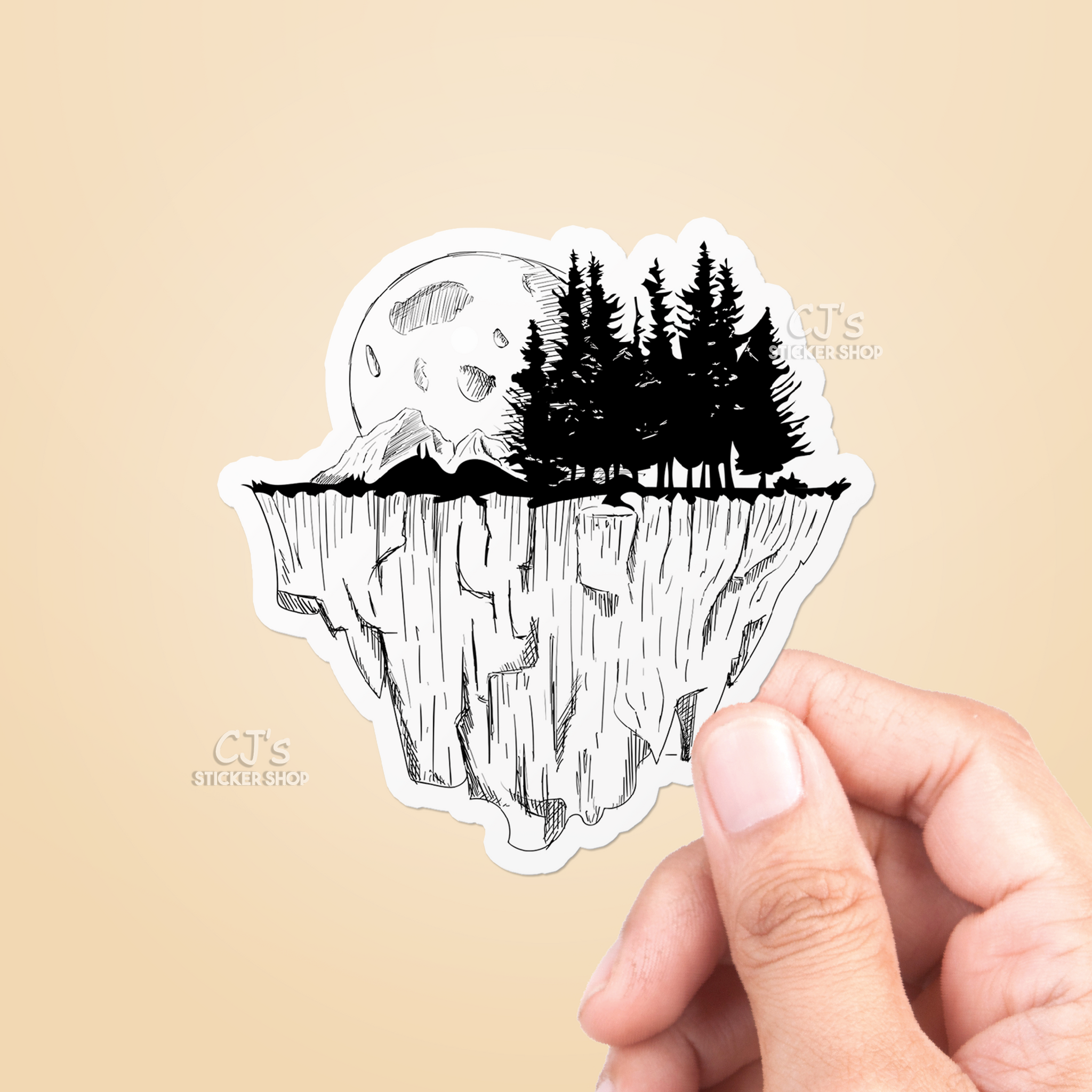 Forest & Moon Sticker