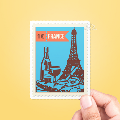 France Postage Stamp Sticker