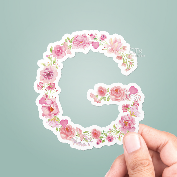 Letter "G" Floral Sticker