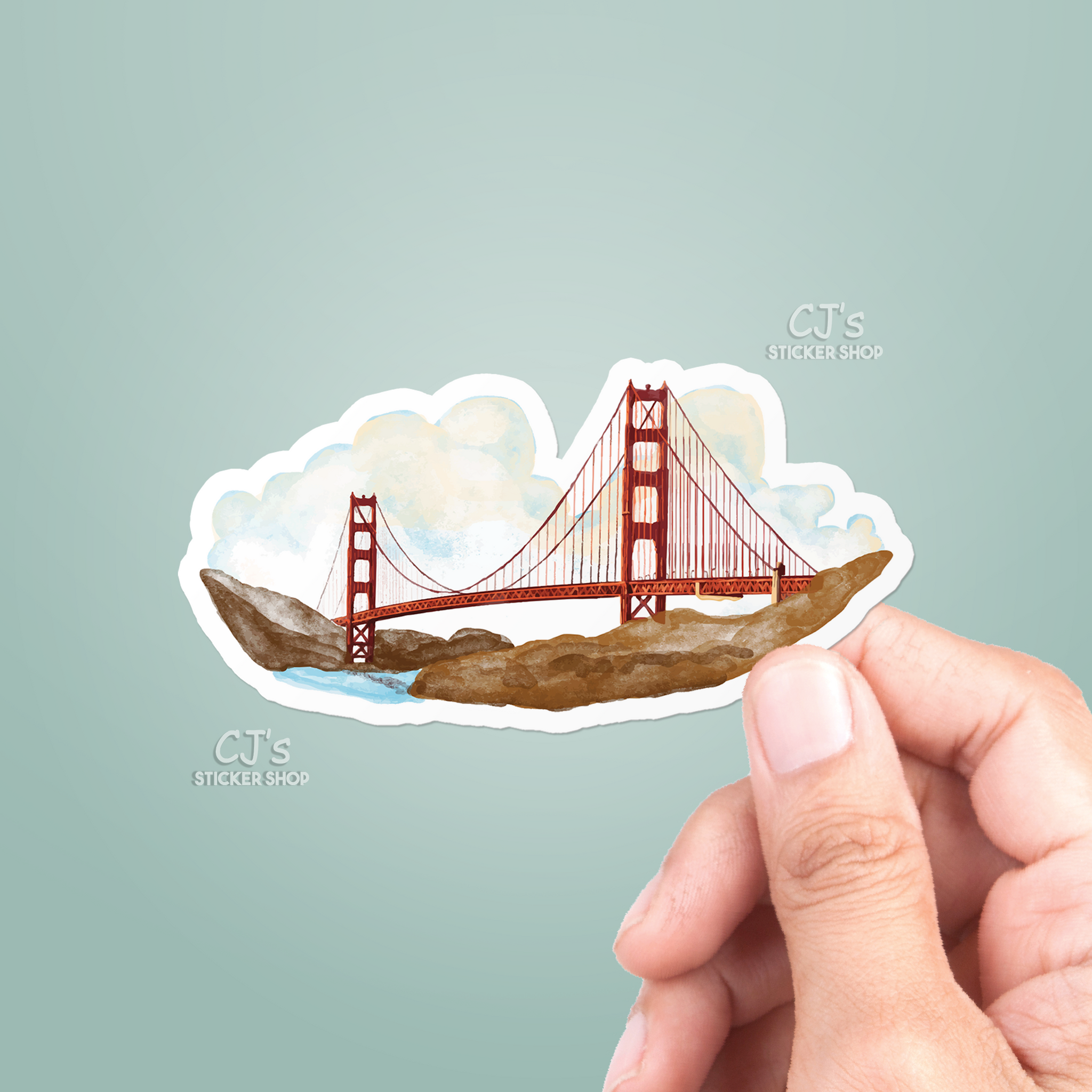 San Francisco Golden Gate Bridge Circle Sticker - U.S. Custom Stickers San Francisco Golden Gate Bridge Circle Sticker - U.S. Custom Stickers