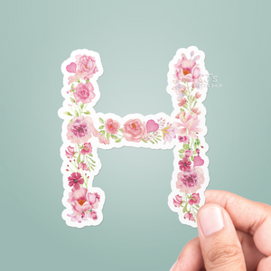 Letter "H" Floral Sticker