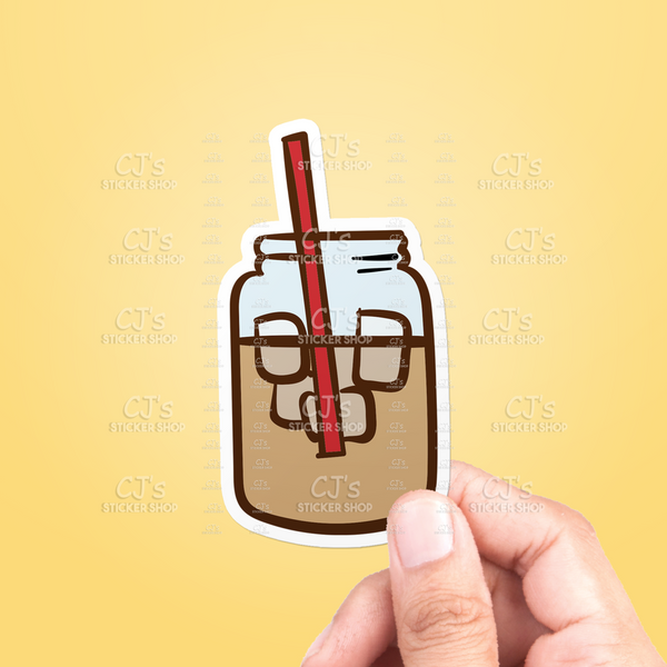 Iced Coffee Jar Sticker