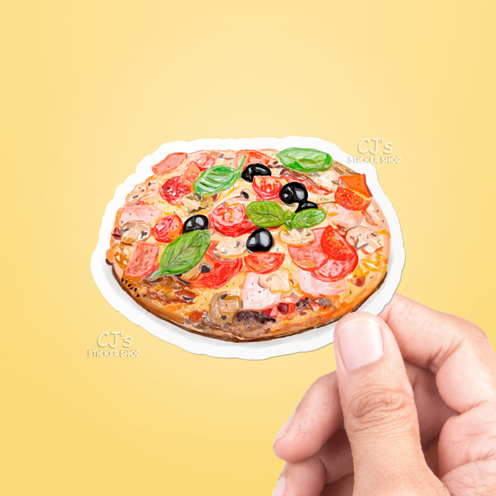Pizzaa Sticker Italian Pizza Sticker – CJ's Sticker Shop